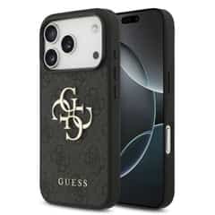 Guess PU 4G Metal Logo Case for iPhone 18 Pro / 17 Pro – Gray