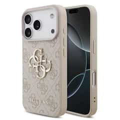 Guess PU 4G Metal Logo Hoesje iPhone 18 Pro / 17 Pro – Roze