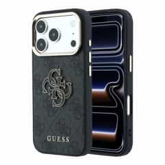 Guess 4G kunstleren backcover voor iPhone 17 Pro en iPhone 18 Pro zwart