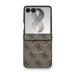 Guess PU Leather 4G Magnetisch Hoesje Samsung Galaxy Z Flip 8 – Bruin