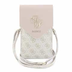 Guess 4G telefoon crossbodytas met metalen logo roze
