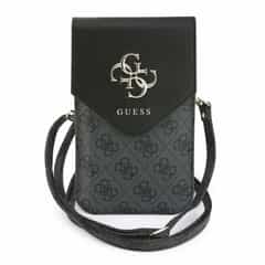 Guess 4G Metal Logo telefoon crossbodytas zwart