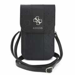 Guess 4G Peony Stripe telefoon crossbodytas zwart