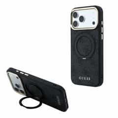 Guess 4G Ring Stand MagSafe Case for iPhone 17 Pro and iPhone 18 Pro, Black