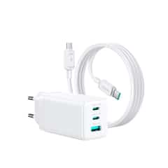 Joyroom 65W GaN Charger (Black) with 1.2 m 100W USB-C to USB-C Cable (White)