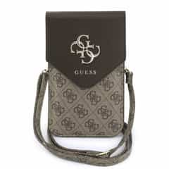 Guess 4G Metal Logo Phone Crossbody Bag, Brown