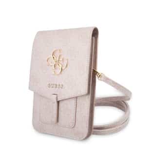 Guess PU 4G Metal Logo Universeel Telefoontasje – Roze