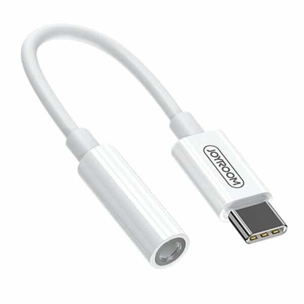 Câble Joyroom USB Type-C vers prise jack audio 3,5 mm - Blanc