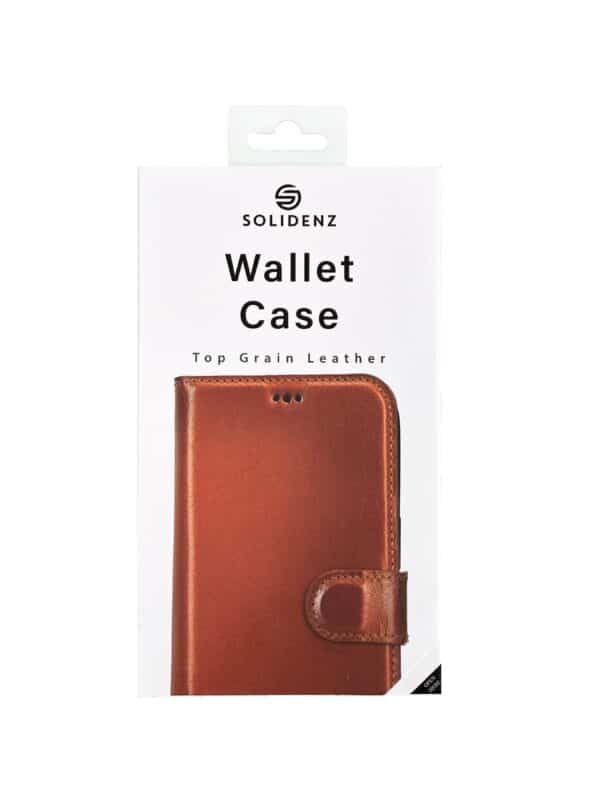 Solidenz Moda Book Samsung Galaxy S25 Edge echt leren hoesje - Bruin – verpakkingsfoto