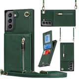Variation Solidenz Fashion Wallet with Lanyard for Samsung S22 – Green