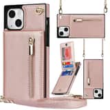 Variation Solidenz Fashion Wallet met koord iPhone 13 – Rosegoud