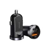 Variation Chargeur de voiture compact Joyroom 30 W avec charge rapide, ports USB-A et USB Type-C – noir