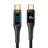 Variation USAMS 100W USB-C naar USB-C kabel 1.2m – Digitaal Display – Zwart