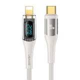 Variation USAMS 20W USB-C naar Lightning kabel 1.2m – Digitaal Display – Beige