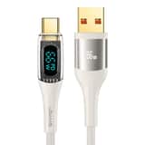 Variation USAMS 66W USB-A naar USB-C kabel 1.2m – Digitaal Display – Beige