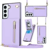 Variation Solidenz Fashion Wallet with Lanyard for Samsung Galaxy S22 – Violet