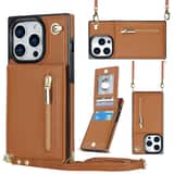 Variation Solidenz Fashion Wallet met koord iPhone 13 Pro Max – Bruin