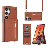 Variation Solidenz Fashion Wallet met koord Samsung Galaxy S24 Ultra – Bruin