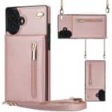Variation Solidenz Fashion Portemonnee hoesje met koord iPhone 16 Plus – Roségoud
