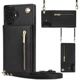 Variation Solidenz Fashion Portemonnee hoesje met koord iPhone 16 – Zwart