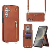 Variation Solidenz Fashion Portemonnee hoesje met koord Samsung Galaxy S24 FE – Bruin