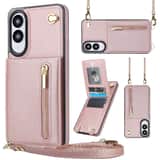 Variation Solidenz Fashion Portemonnee hoesje met koord Samsung Galaxy S25 Edge – Roségoud