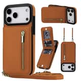 Variation Solidenz Fashion Portemonnee hoesje met koord iPhone 17 Pro Max – Bruin