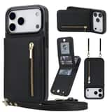 Variation Solidenz Fashion Portemonnee hoesje met koord iPhone 17 Pro Max – Zwart