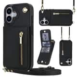 Variation Solidenz Fashion Portemonnee hoesje met koord iPhone 17 – Zwart