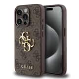 Variation Guess Metal Logo iPhone 15 Pro hoesje – Bruin