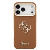 Variation Guess 4G Logo met Camerastand functie iPhone 17 Pro Max hoesje – Bruin