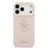 Variation Guess 4G Logo met Camerastand functie iPhone 17 Pro Max hoesje – Roze