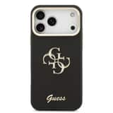 Variation Guess 4G Logo met Camerastand functie iPhone 17 Pro Max hoesje – Zwart