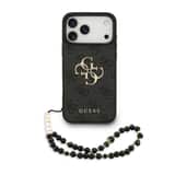 Variation Guess 4G Metal Logo iPhone 17 Pro Max hoesje – Met Polskoord – Zwart