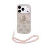 Variation Guess 4G Metal Logo iPhone 17 Pro hoesje – Met Polskoord – Roze