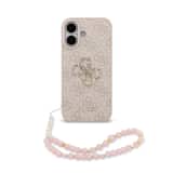 Variation Guess 4G Metal Logo iPhone 17 hoesje – Met Polskoord – Roze