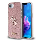 Variation Guess Glitter 4G Metal Logo iPhone 16e hoesje – Roze