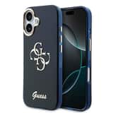 Variation Guess IML 4G Script Metal Logo Hoesje iPhone 17 – Blauw