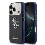 Variation Guess IML 4G Script Metal Logo Hoesje iPhone 17 Pro – Blauw