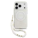Variation Guess IML Flowers Allover iPhone 17 Pro hoesje – Met MagSafe en Koord – Wit