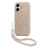 Variation Guess IML Flowers Allover iPhone 17 hoesje – Met MagSafe en Koord – Roze
