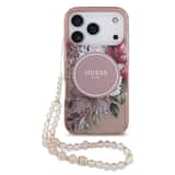 Variation Guess IML Flowers iPhone 17 Pro hoesje – Met MagSafe en Koord – Roze