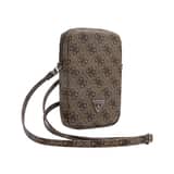 Variation Guess PU 4G Triangle Logo Universeel Telefoontasje met Rits – Bruin