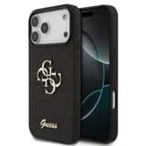 Variation Guess PU Glitter 4G Metal Logo iPhone 17 Pro Max Hoesje – Zwart