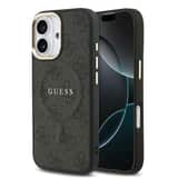 Variation Guess PU Leather 4G Gold Frame MagSafe Hoesje iPhone 17 – Zwart