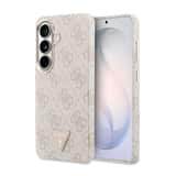 Variation Guess PU Leather 4G Strass Triangle Magnetisch Hoesje Samsung Galaxy S26 – Roze