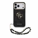 Variation Guess 4G Metal Logo Strap backcover voor iPhone 17 Pro Max en iPhone 18 Pro Max zwart