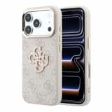 Variation Guess 4G Resin Metal Logo backcover voor iPhone 18 Pro Max roze