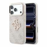 Variation Guess 4G Resin Metal Logo backcover voor iPhone 18 Pro in roze