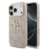 Variation Guess PU Leather 4G Metal Logo Gold Frame Hoesje iPhone 18 Pro / 17 Pro – Roze